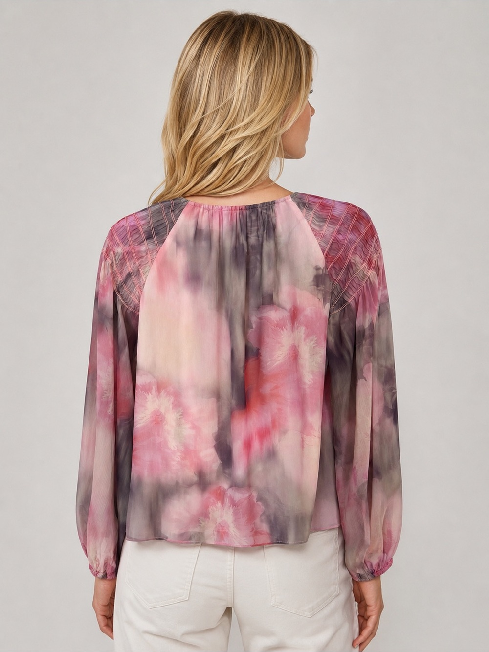 Ted Baker Emiliah Pink Floral Wrap Blouse Long Sleeve Tie Front Top 25713 - Picture 2 of 11